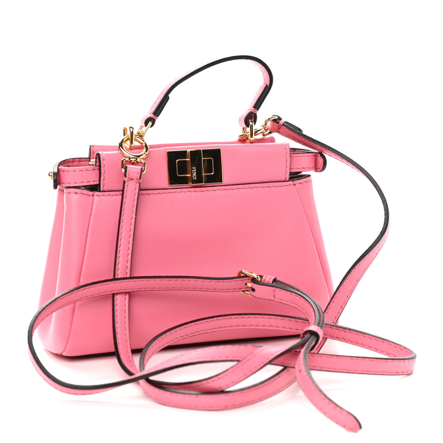 Shiny Nappa Micro Peekaboo Iconic Satchel Rosa Fluo