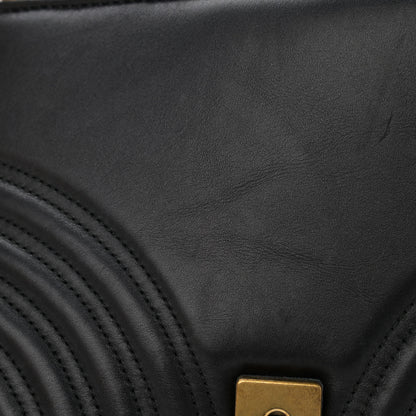 Gucci Calfskin Matelasse Medium GG Marmont Shoulder Bag Black 14 of 15