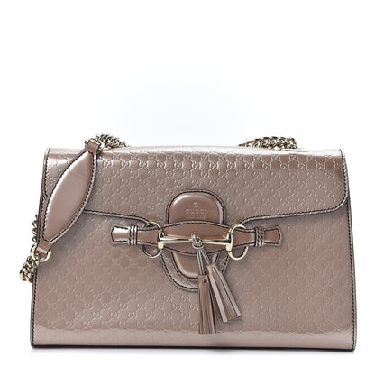 Gucci Shine Microguccissima Medium Emily Chain Shoulder Bag Dark Cipria 1 of 13