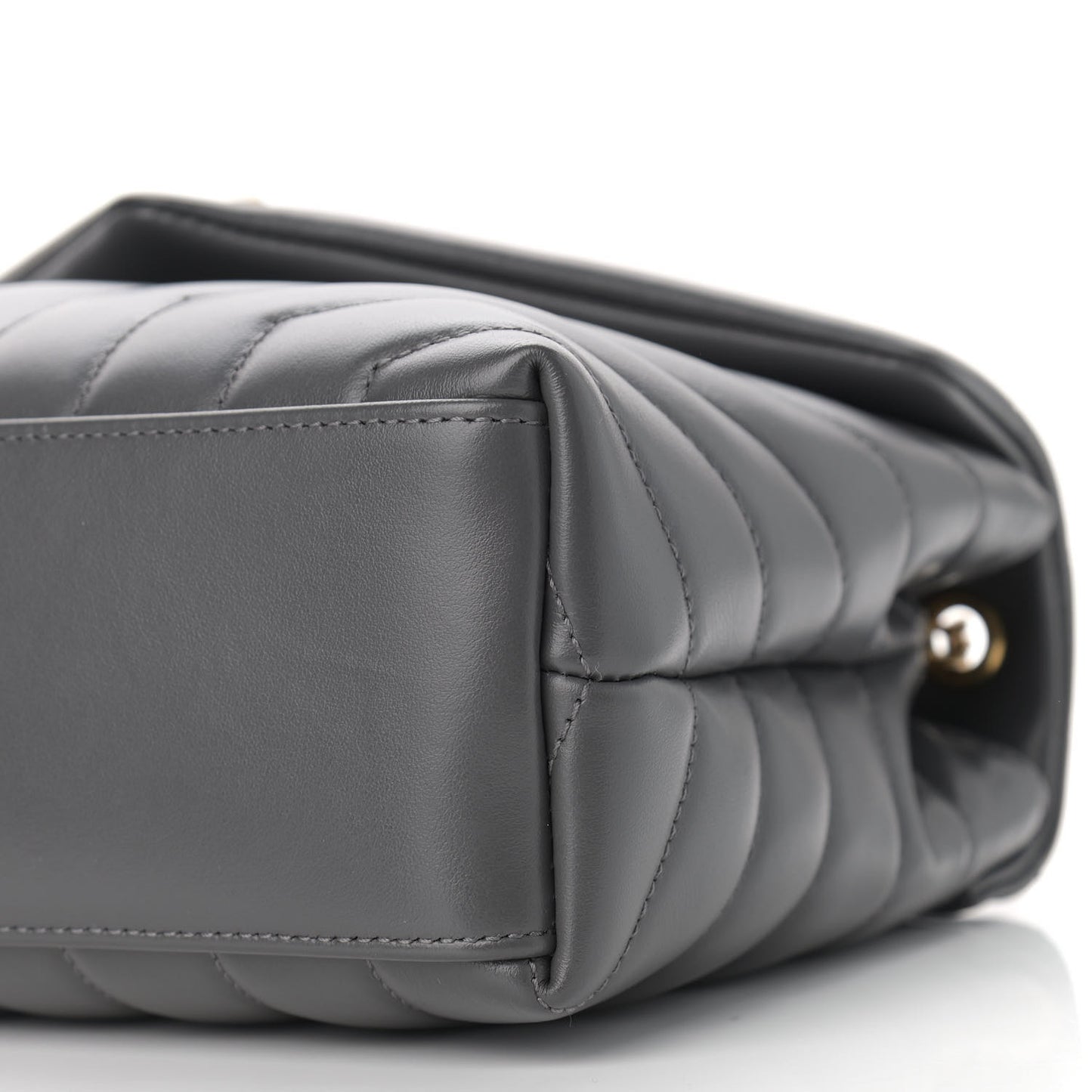Calfskin Y Quilted Monogram Small Loulou Chain Satchel Storm