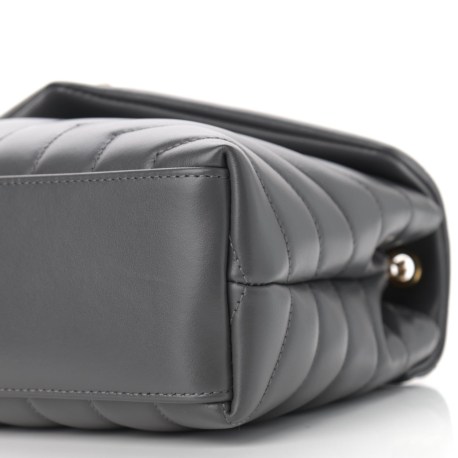 Saint Laurent Calfskin Y Quilted Monogram Small Loulou Chain Satchel Storm 10 of 12