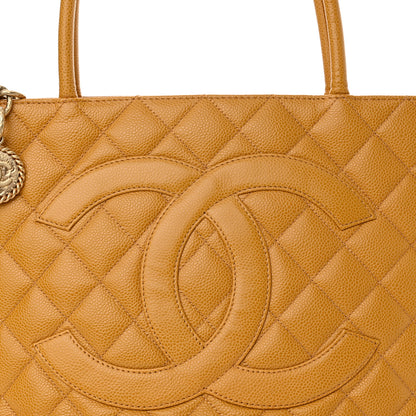 Chanel Caviar Quilted Medallion Tote Yellow 8 of 14