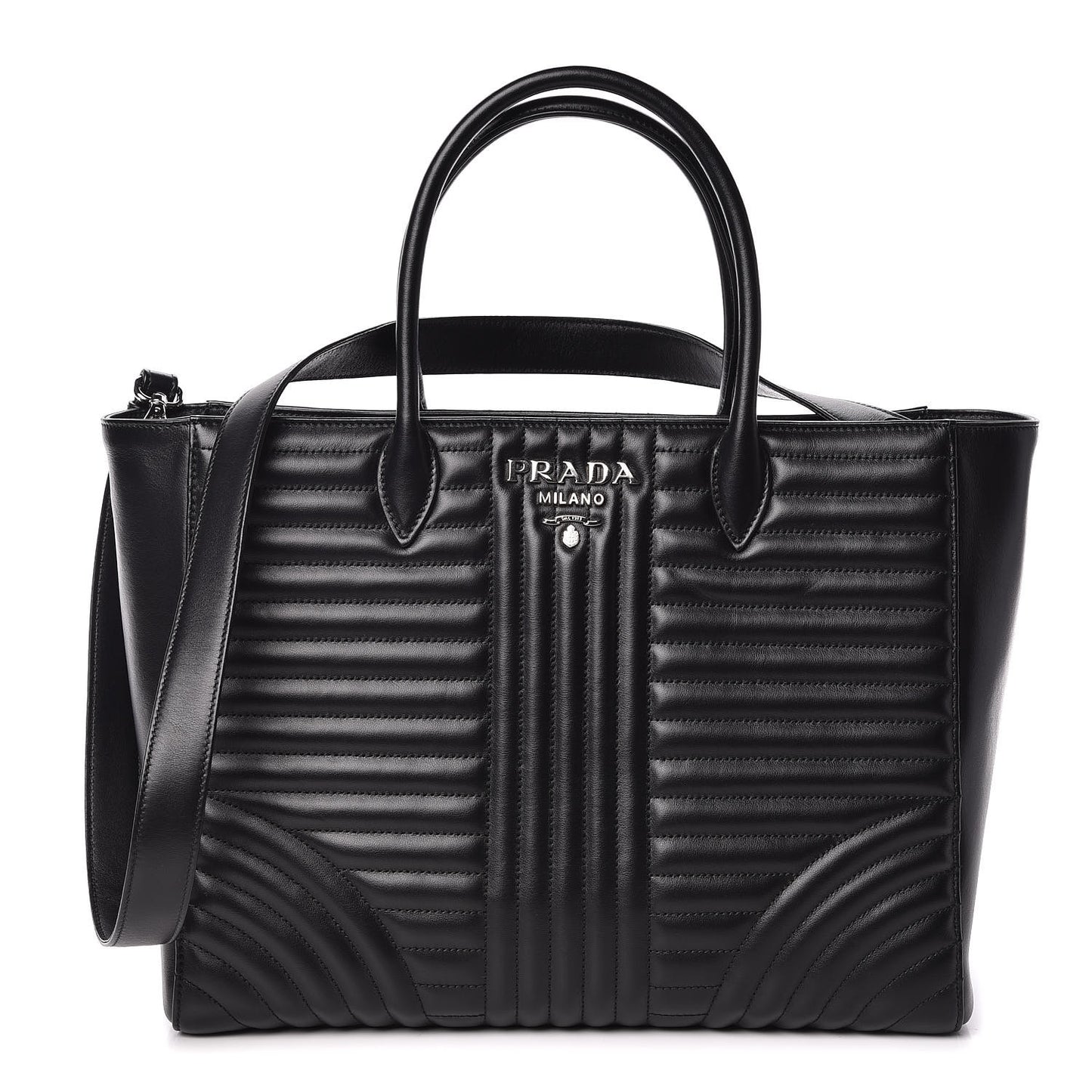 Soft Calfskin Impunture Diagramme Tote Black