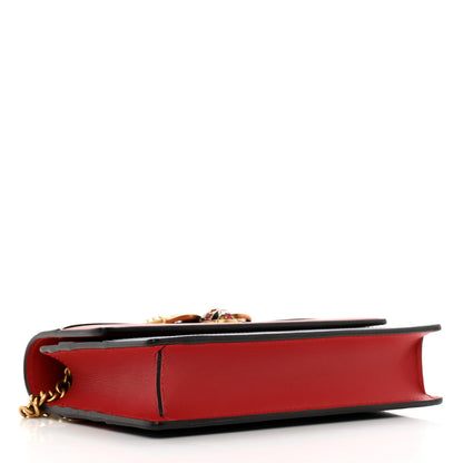 Gucci Calfskin Queen Margaret Chain Wallet Blue Agata Hibiscus Red Mystic White 4 of 9