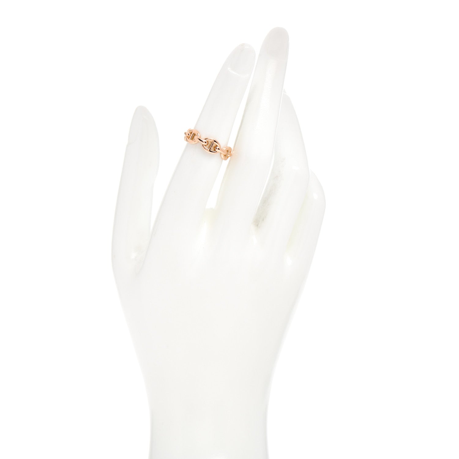 Hermes 18K Rose Gold PM Chaine D'Ancre Enchainee Ring 51 5.75 2 of 5