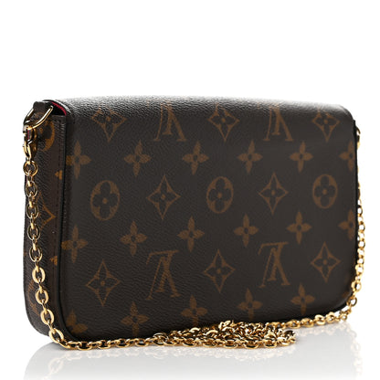 Louis Vuitton Monogram Pochette Felicie Chain Wallet Fuchsia 4 of 9