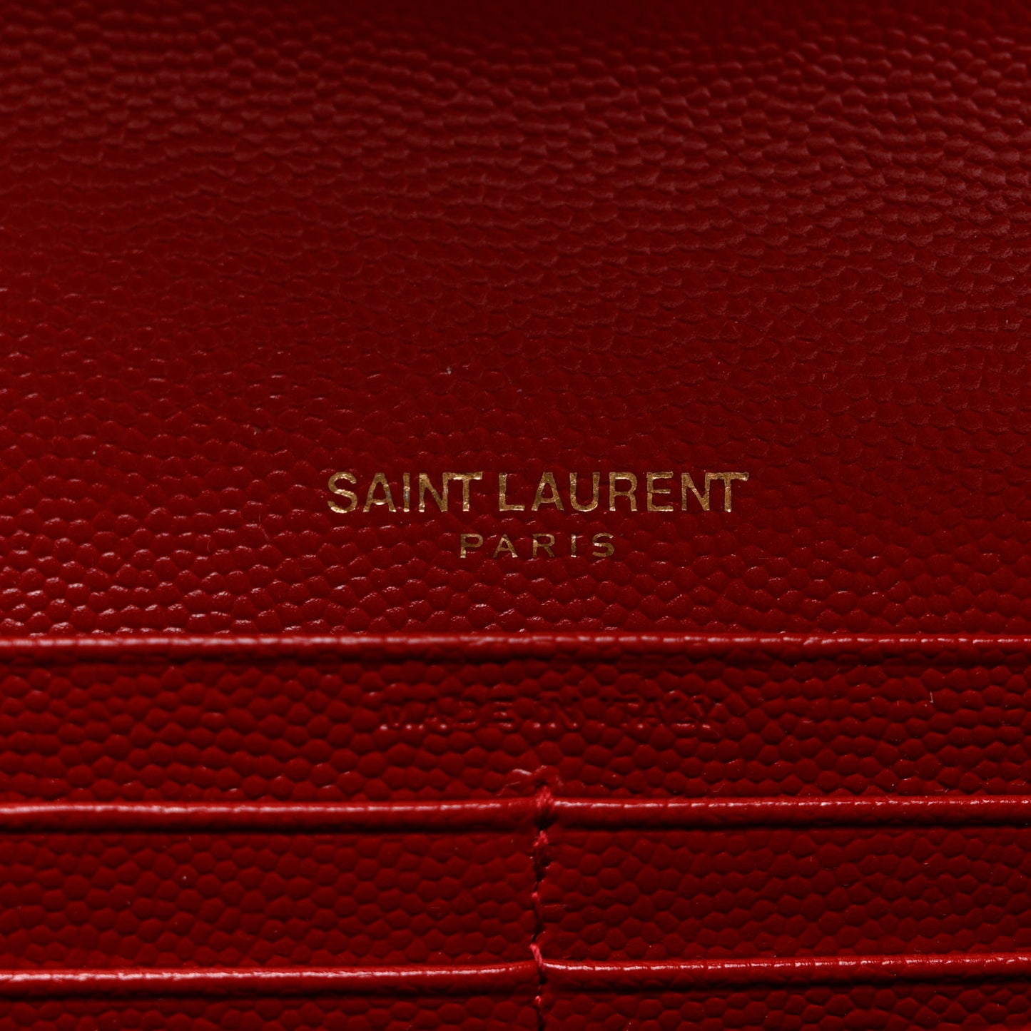 Grain De Poudre Matelasse Chevron Monogram Flap Wallet Red