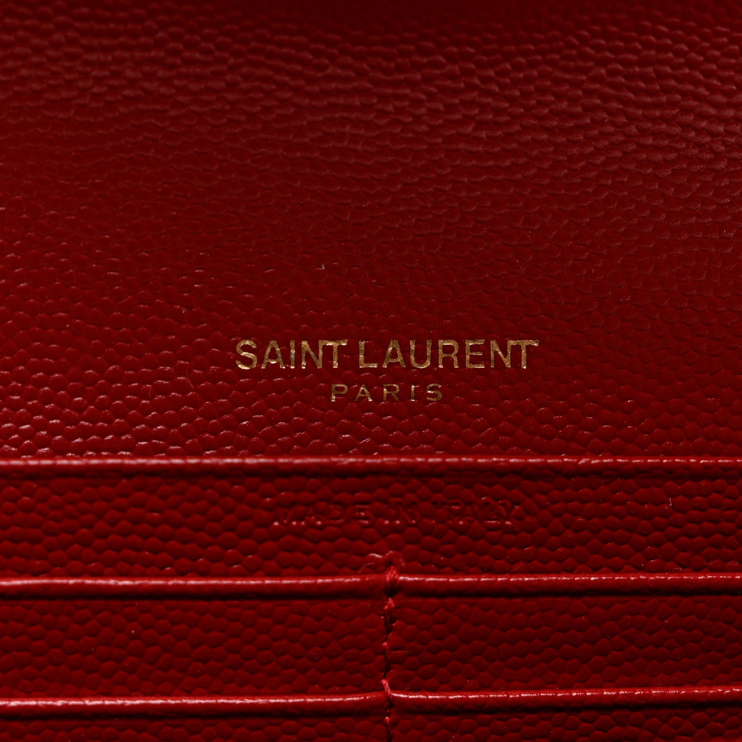 Saint Laurent Grain De Poudre Matelasse Chevron Monogram Flap Wallet Red 6 of 8