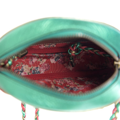 Gucci Laminated Nappa Trapuntata Mini Zumi Dome Shoulder Bag Rosso Jasmine Green Rame 4 of 10