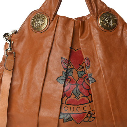 Gucci Calfkin Tattoo Heart Large Hysteria Tote Tan 10 of 10