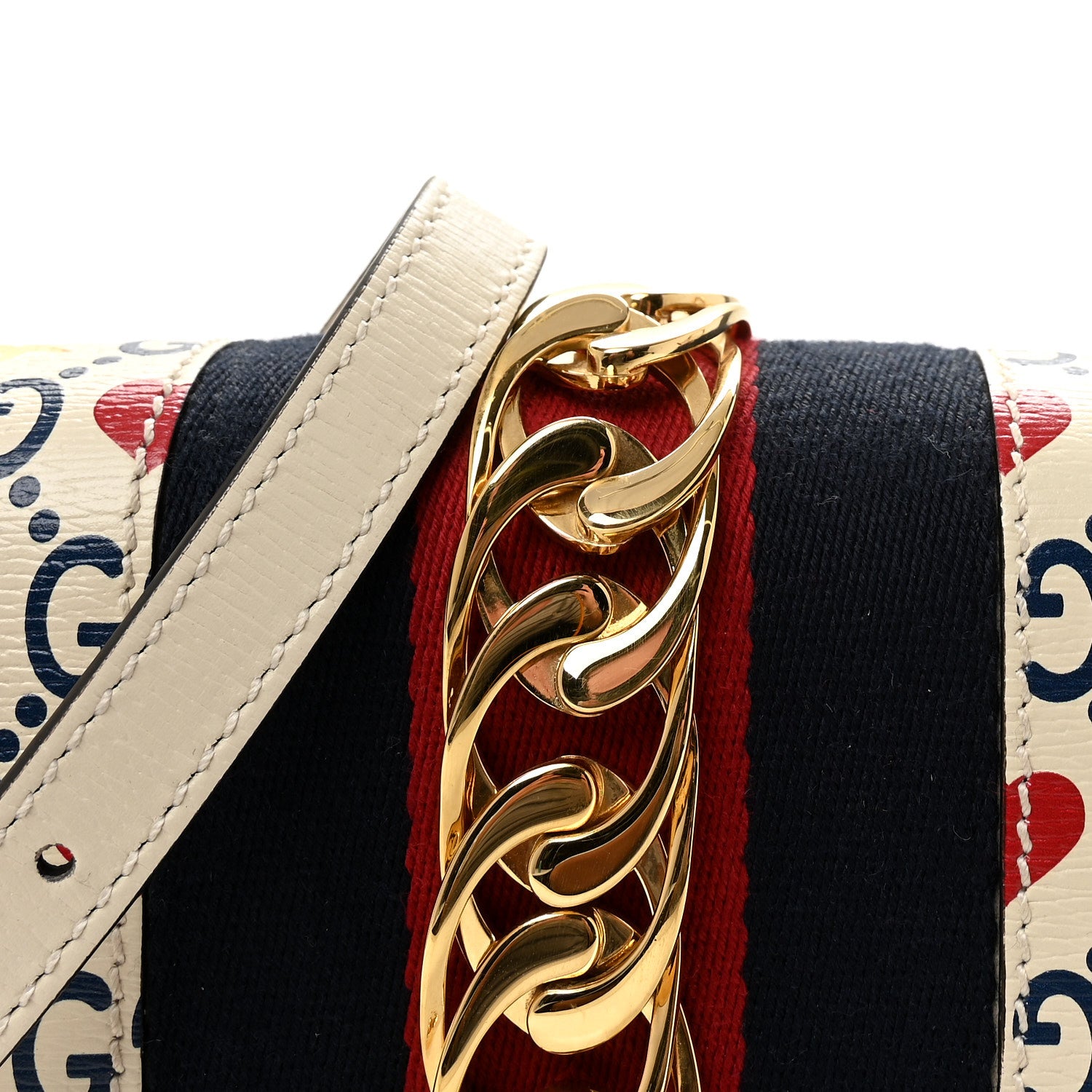 Gucci Calfskin Valentine's Day Exclusive Small Sylvie Top Handle Bag Ivory 8 of 10