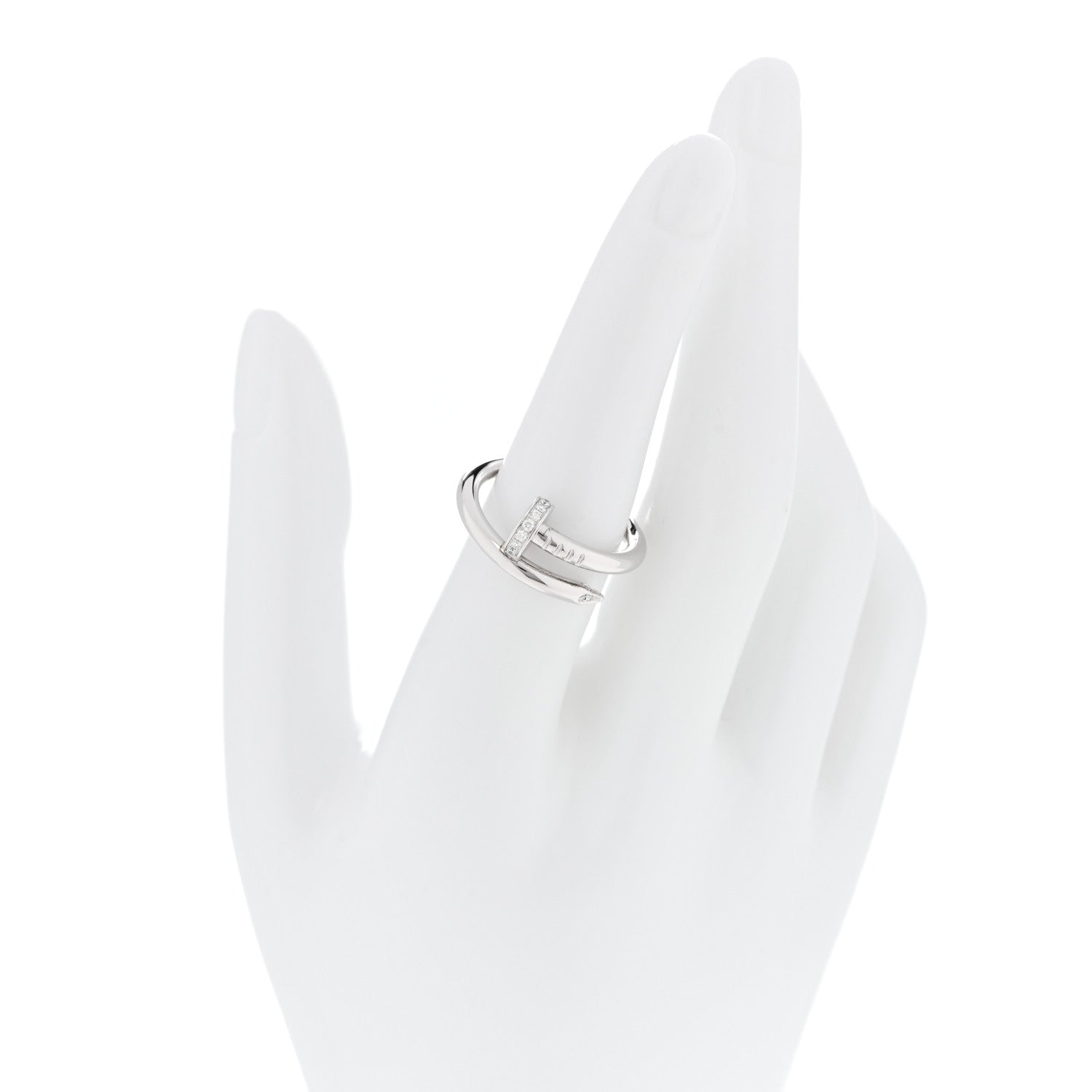 Cartier 18K White Gold Diamond Juste Un Clou Ring 54 7 2 of 5