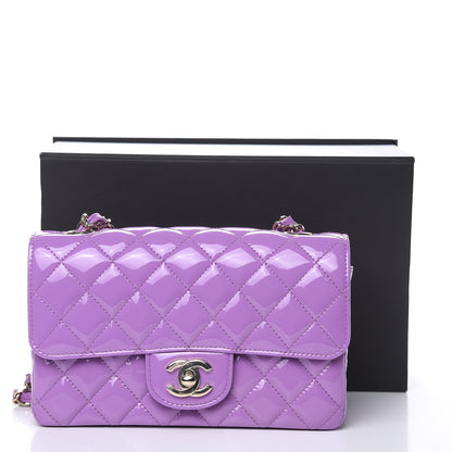 Chanel Patent Quilted Mini Rectangular Flap Purple 11 of 12