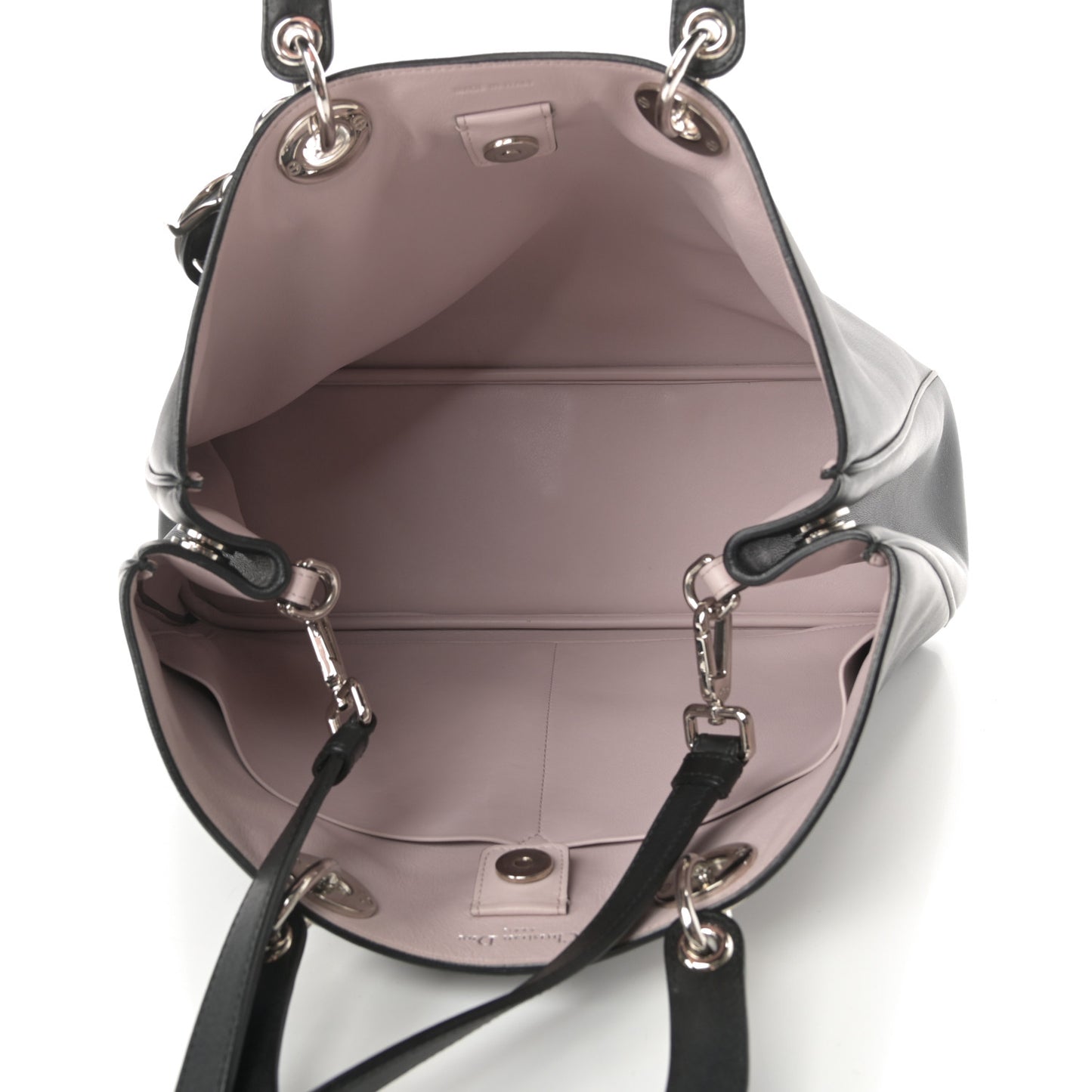 Smooth Calfskin Large Diorissimo Tote Black Rose Poudre