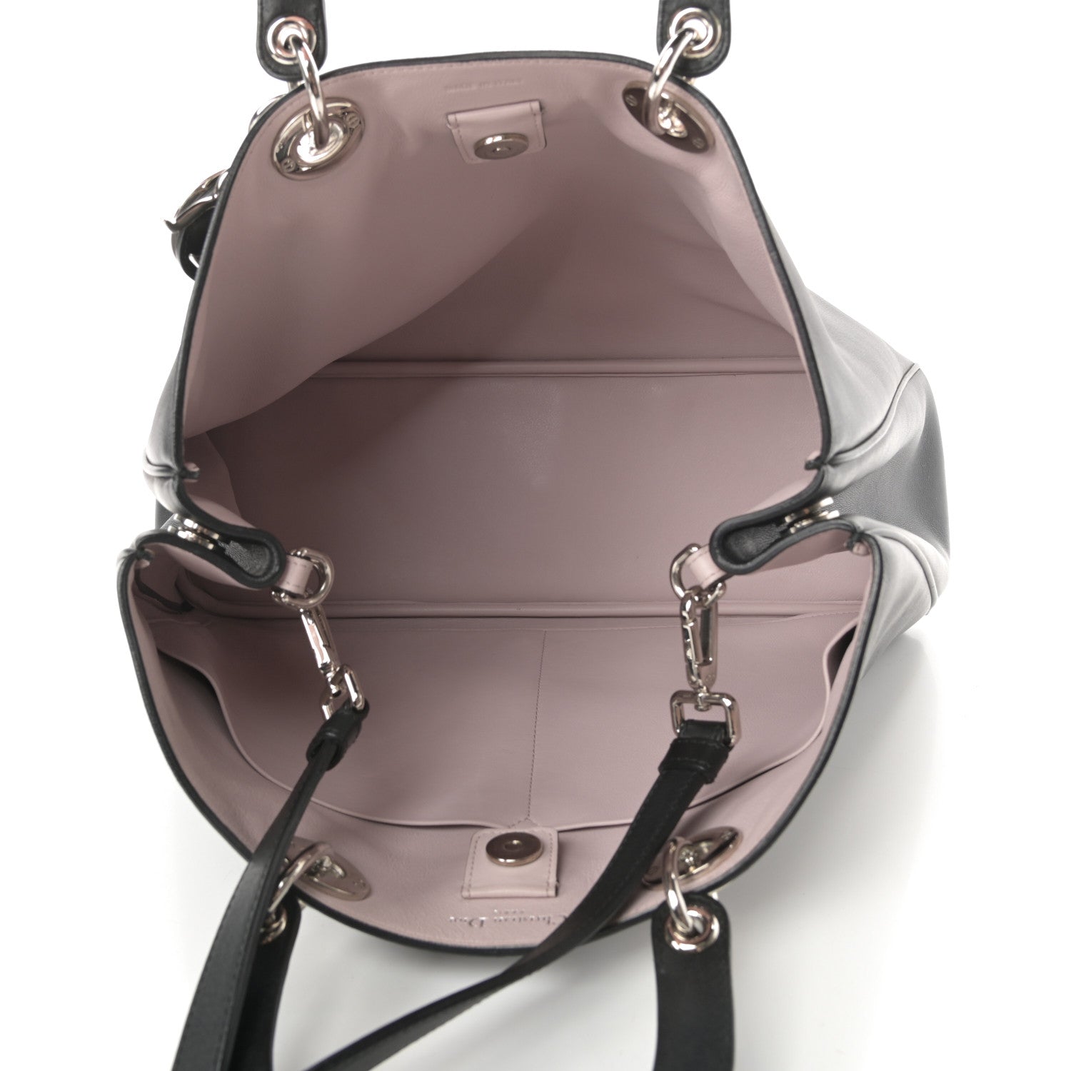 Christian Dior Smooth Calfskin Large Diorissimo Tote Black Rose Poudre 5 of 14