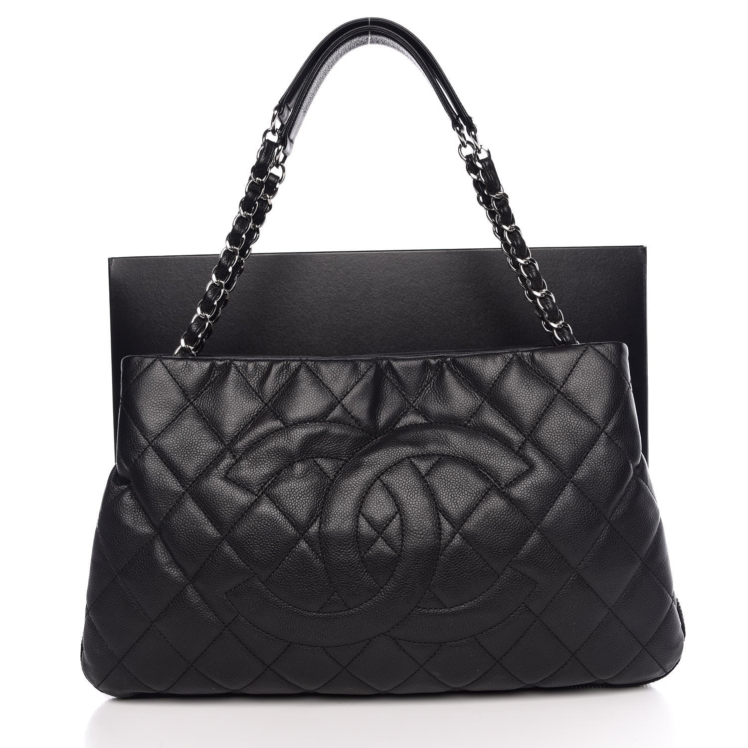 Chanel Caviar Quilted Expandable Zip Shoulder Bag Black 13 of 13