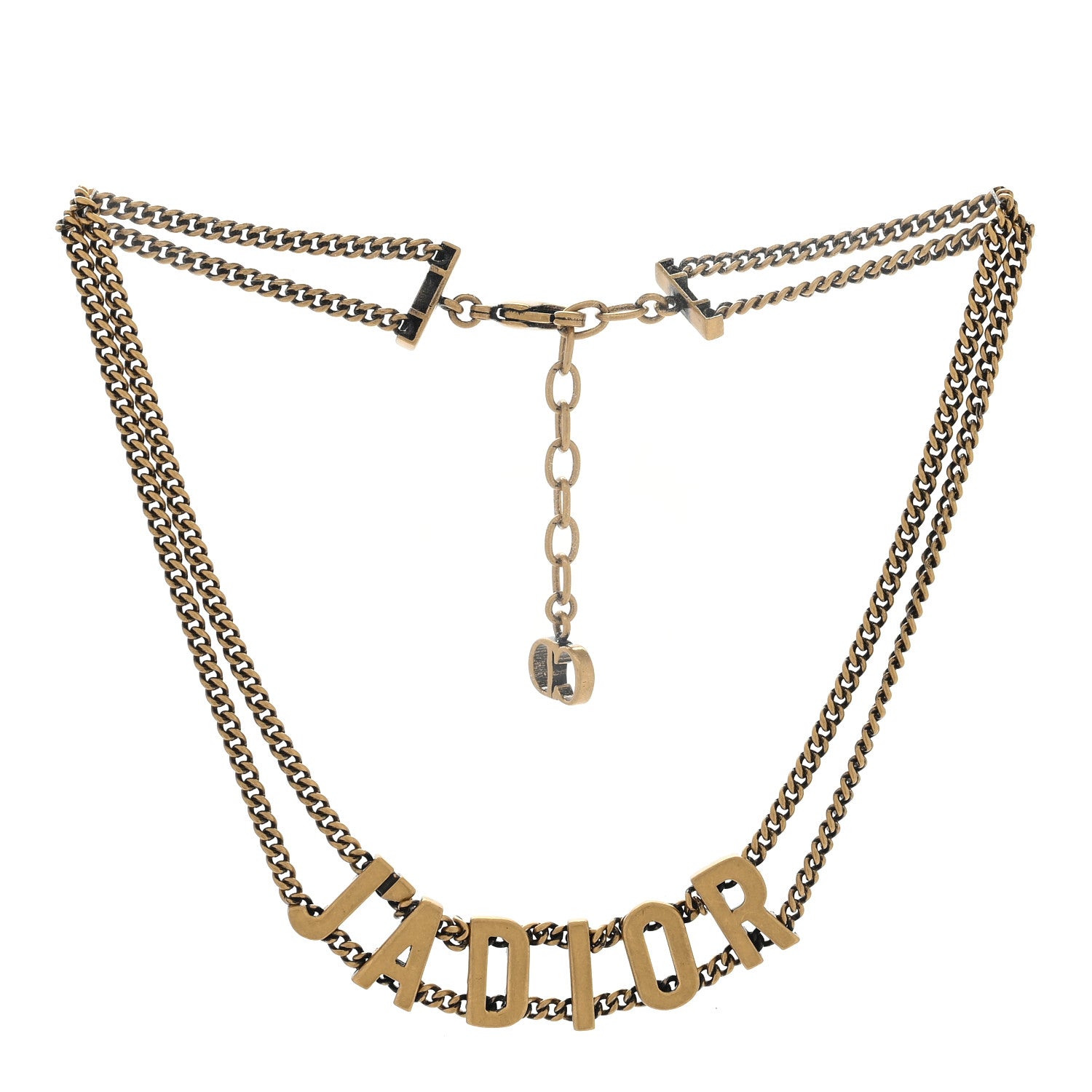 Christian Dior Metal J'Adior Choker Necklace Aged Gold 2 of 4