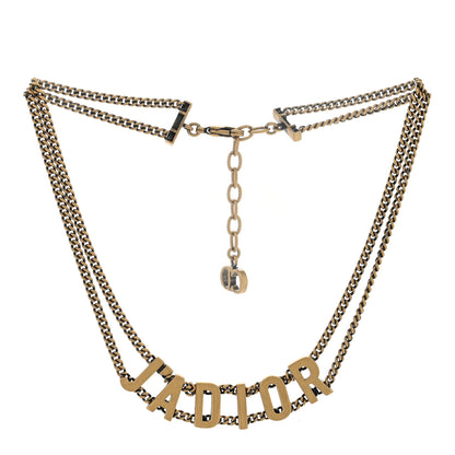 Christian Dior Metal J'Adior Choker Necklace Aged Gold 2 of 4
