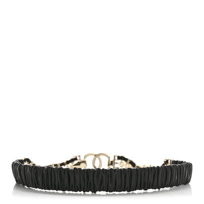 Chanel Lambskin CC Pearl Chain Belt 70 28 Black 2 of 5