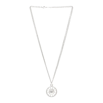 Tiffany Sterling Silver Sun Double Chain Pendant Necklace 3 of 4