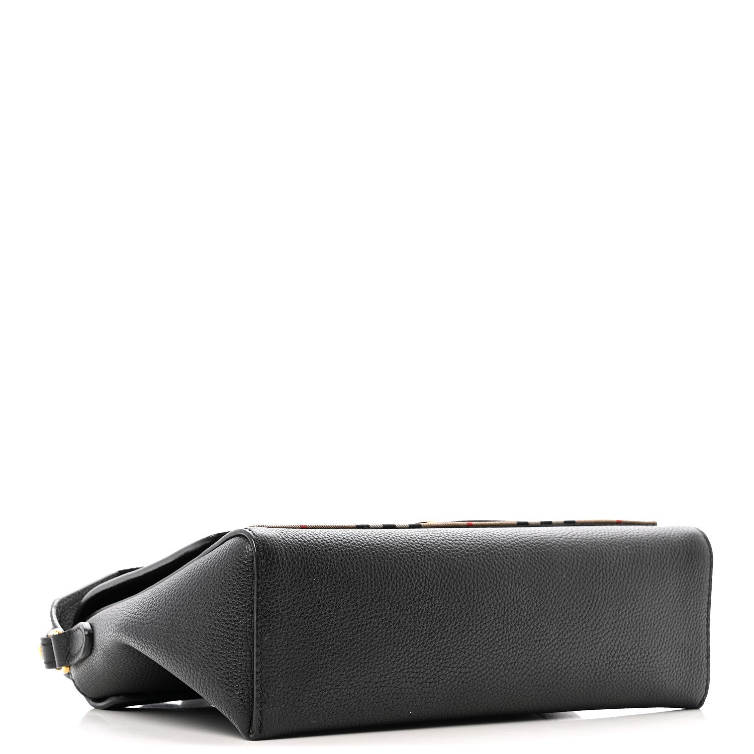 Burberry Coated Canvas Calfskin Vintage Check Medium Note Crossbody Bag Black 4 of 14