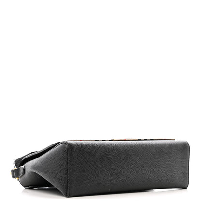 Burberry Coated Canvas Calfskin Vintage Check Medium Note Crossbody Bag Black 4 of 14