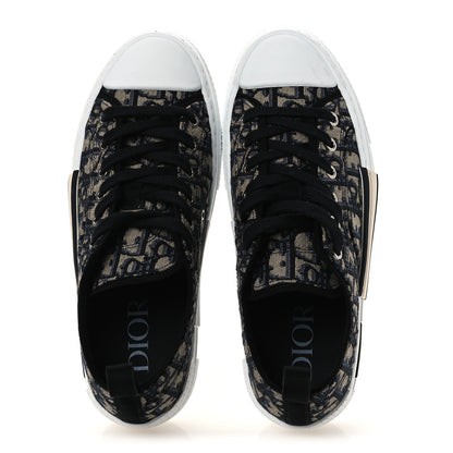 Christian Dior Canvas Oblique Walk'N'Dior Low Top Sneakers 37 Deep Blue 2 of 13