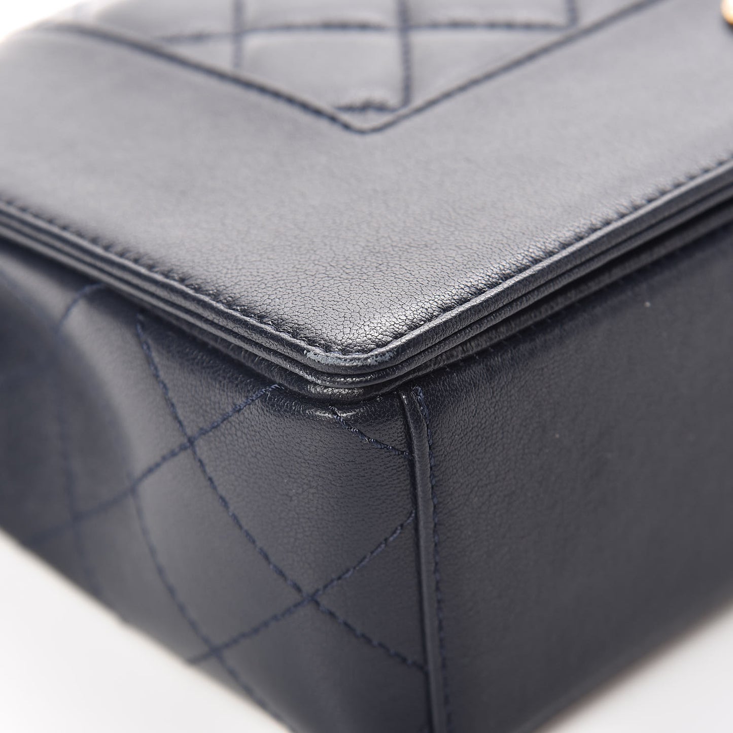 Sheepskin Quilted Vintage Mademoiselle Flap Navy
