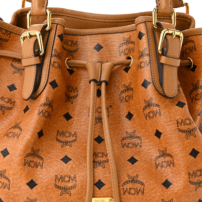 MCM Visetos Medium Drawstring Shopper Cognac 8 of 13