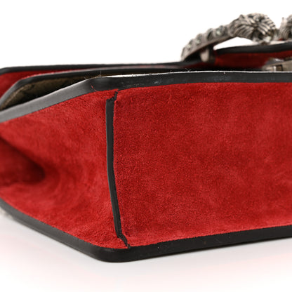 Gucci GG Supreme Monogram Suede Crystal Small Dionysus Shoulder Bag Vulcanic Red 9 of 11