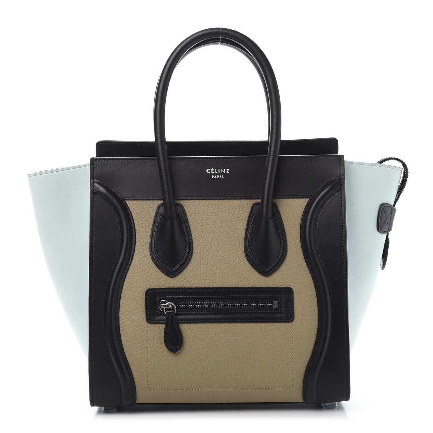Drummed Calfskin Micro Tri-Color Luggage Antartic