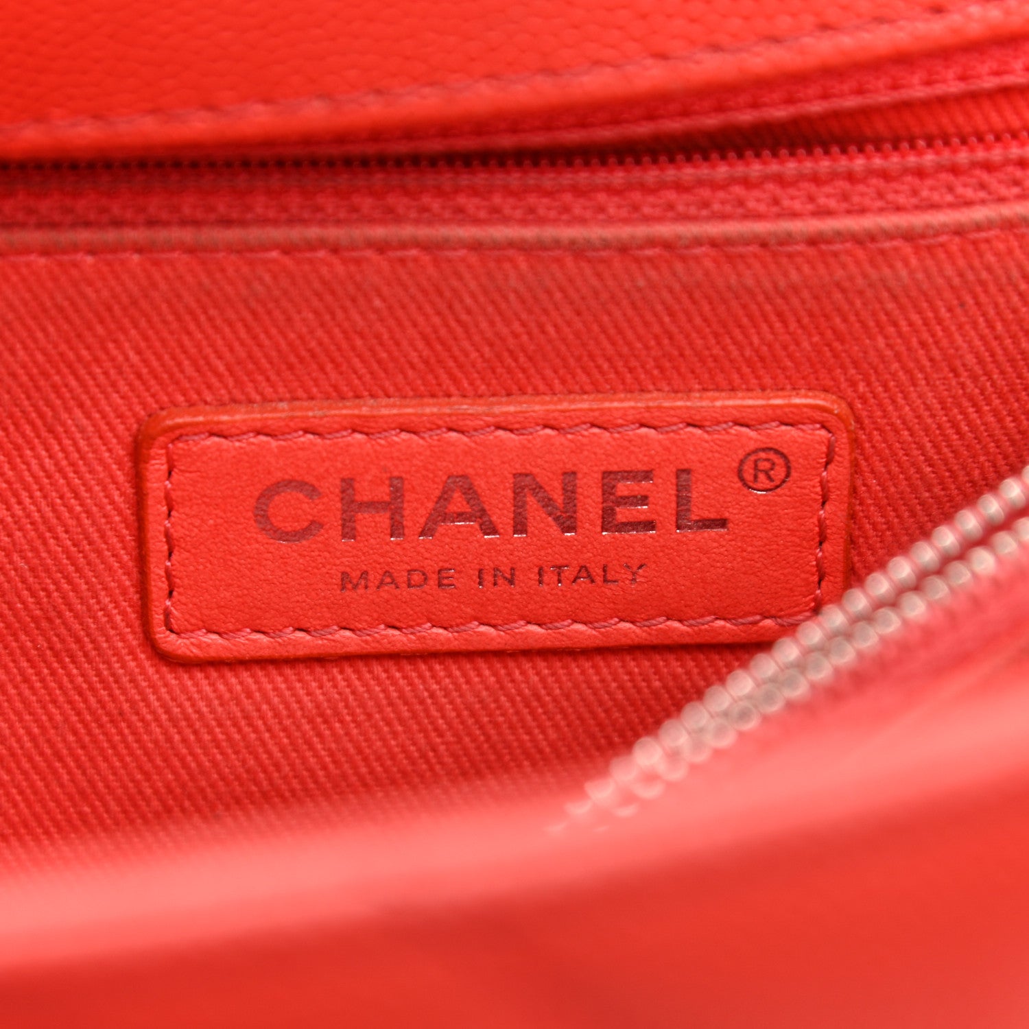 Chanel Caviar Chevron Quilted Small Coco Handle Flap Red 6 of 21
