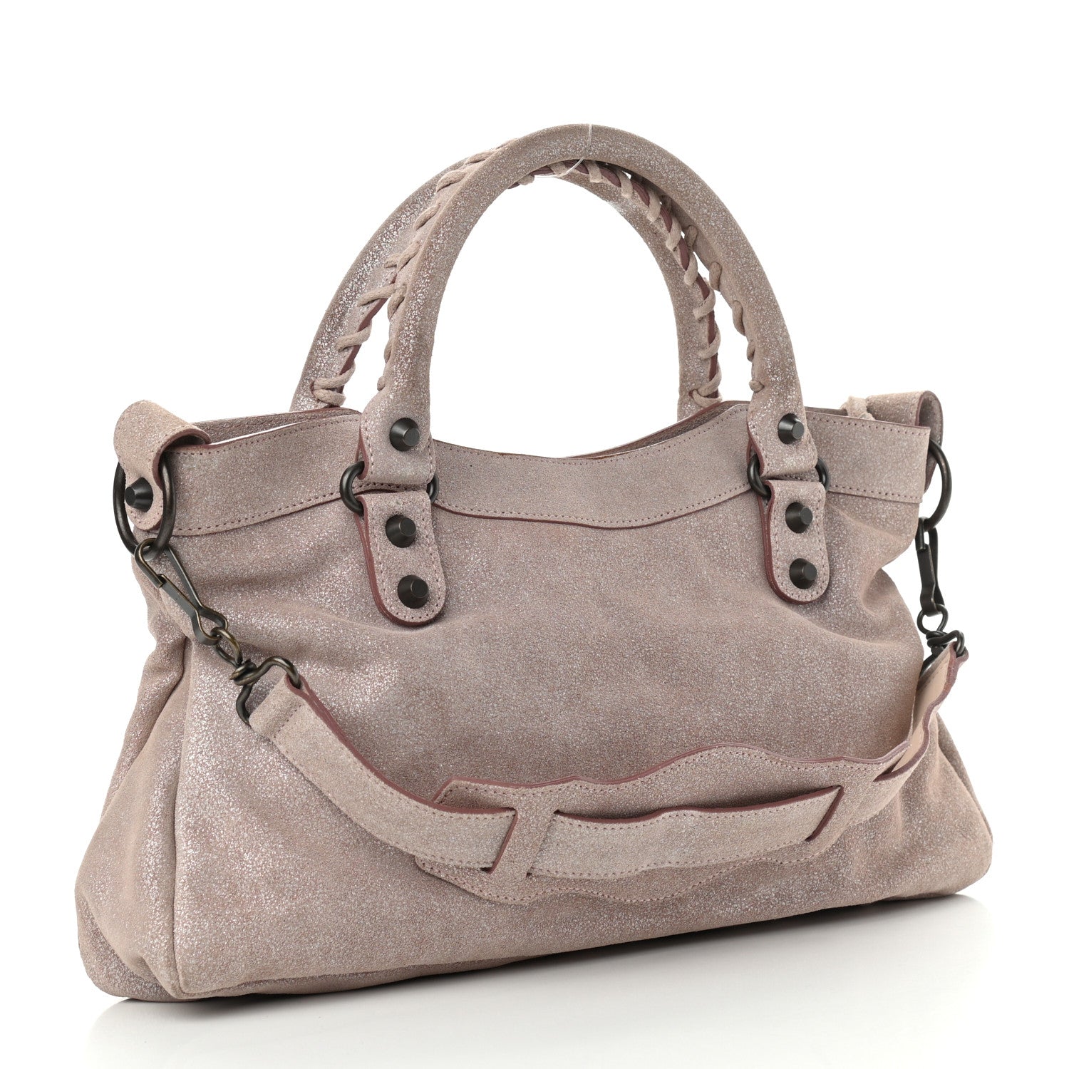 Balenciaga Metallic Craquele Calfskin Suede Classic Hardware First Old Rose 4 of 10