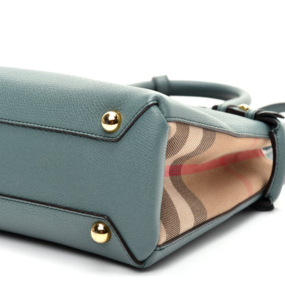 Burberry Grainy Calfskin House Check Small Banner Tote Smokey Green 7 of 12
