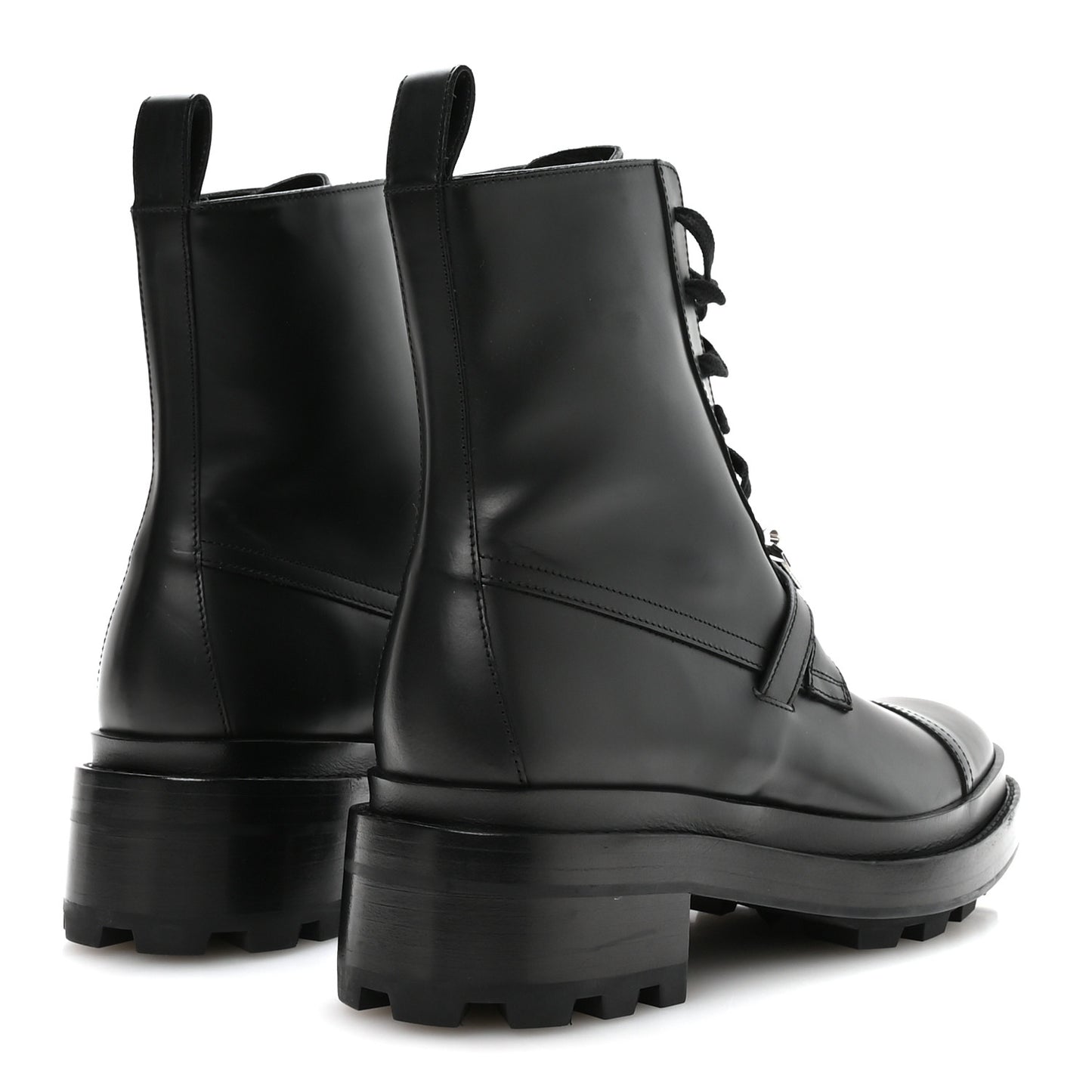 Glossed Calfskin Funk Ankle Boots 38.5 Black