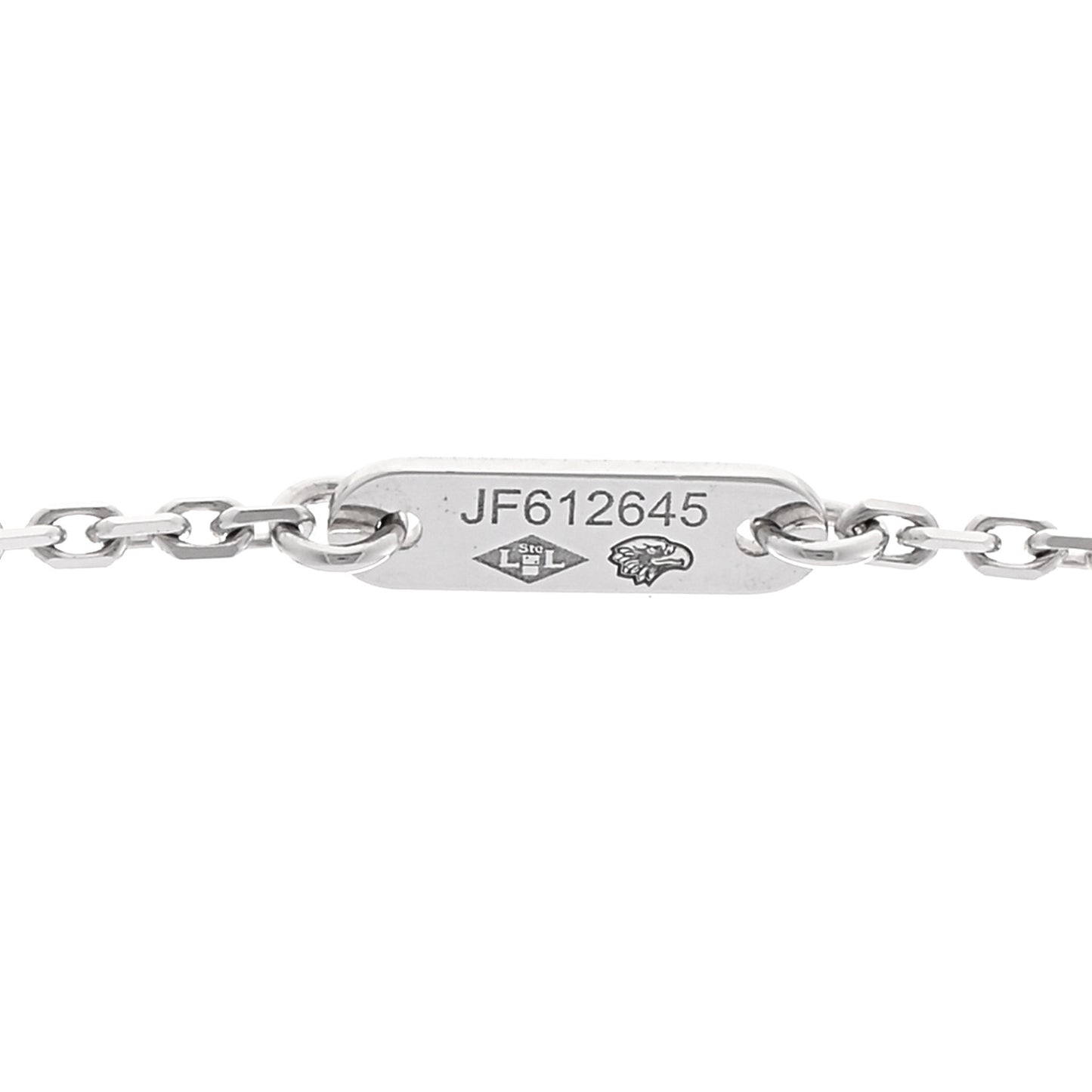 VAN CLEEF & ARPELS 18K White Gold Diamond Sweet Alhambra Pendant Necklace