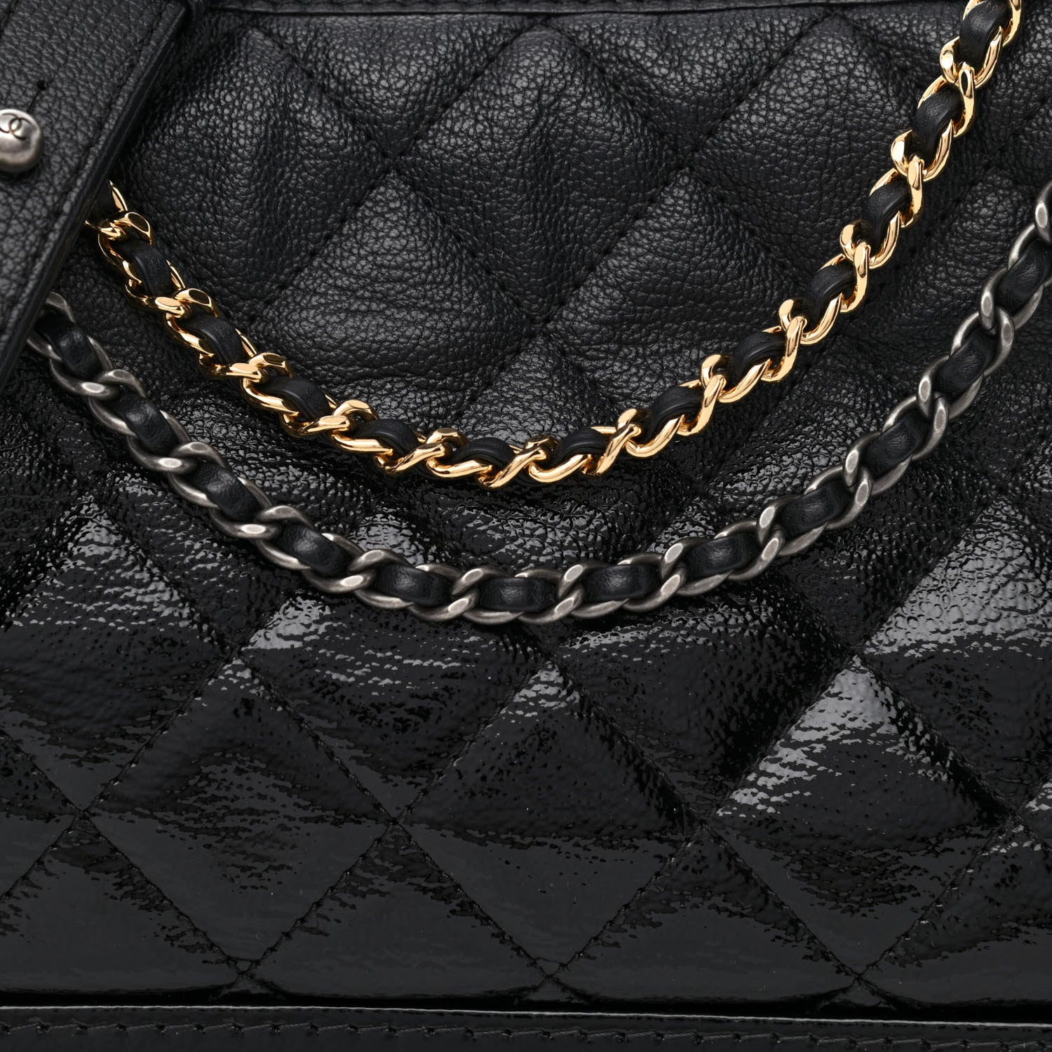 Chanel Patent Goatskin Quilted Medium Gabrielle Hobo Black 8 of 11