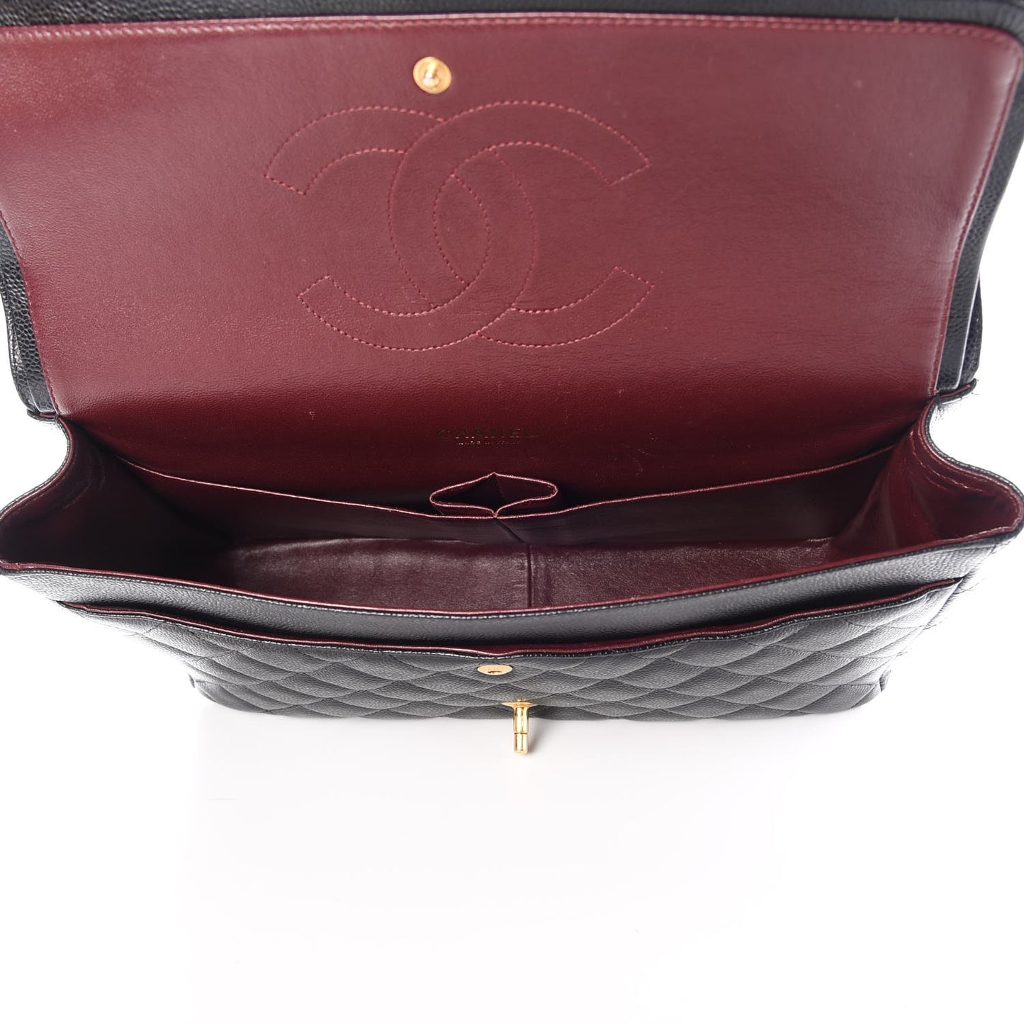 Caviar Quilted Maxi Double Flap Black