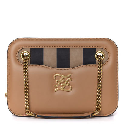Fendi Vitello King Nubuck Pequin Karligraphy Pocket Shoulder Bag Biscuit Tobacco Moro 1 of 9