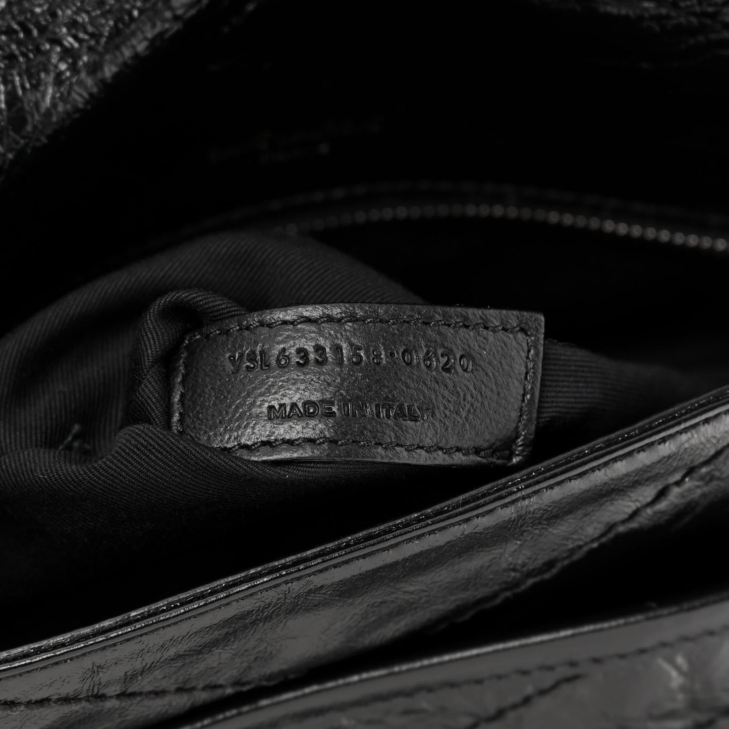 Crinkled Calfskin Matelasse Monogram Medium Niki Chain Satchel Black
