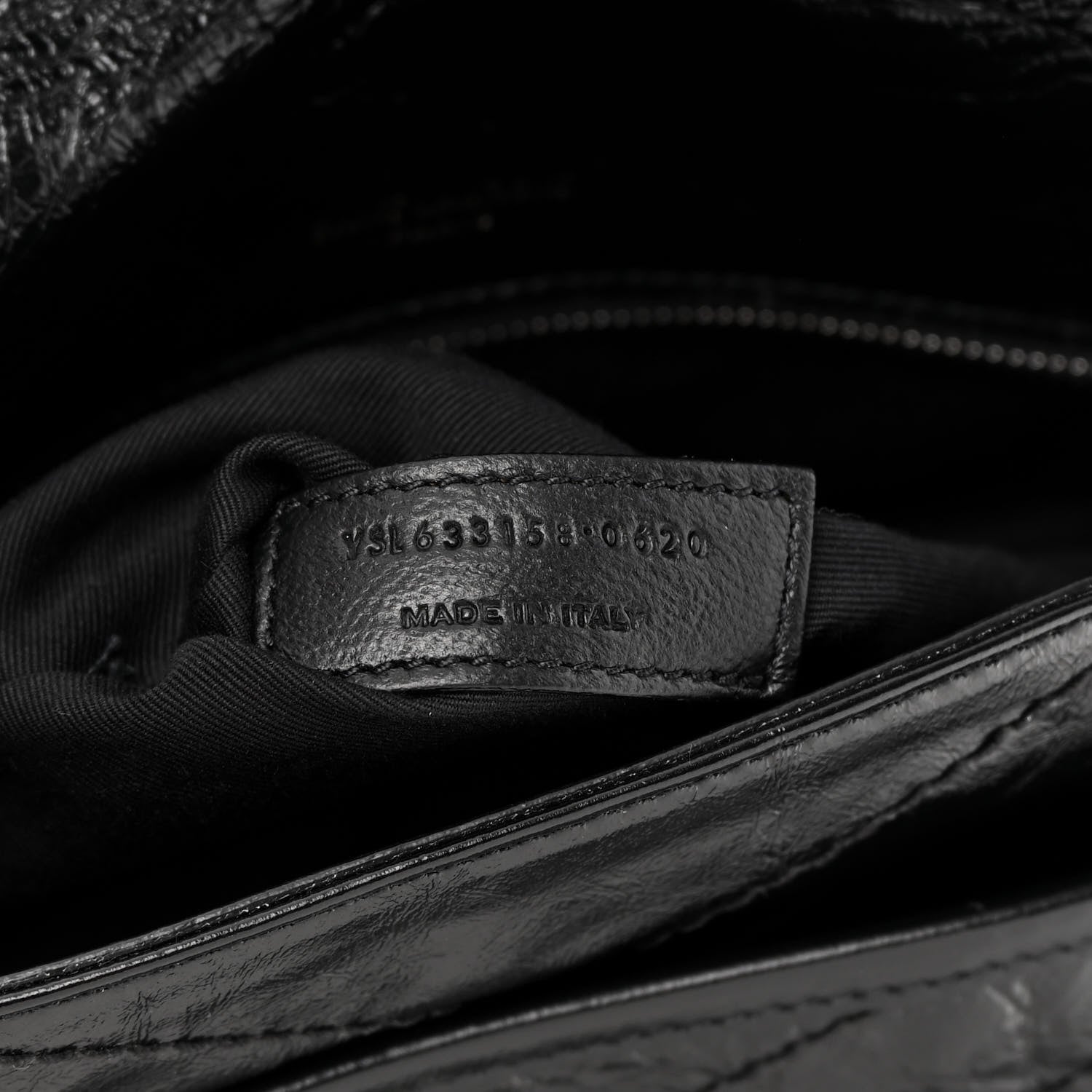 Saint Laurent Crinkled Calfskin Matelasse Monogram Medium Niki Chain Satchel Black 7 of 11