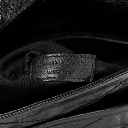 Saint Laurent Crinkled Calfskin Matelasse Monogram Medium Niki Chain Satchel Black 7 of 11