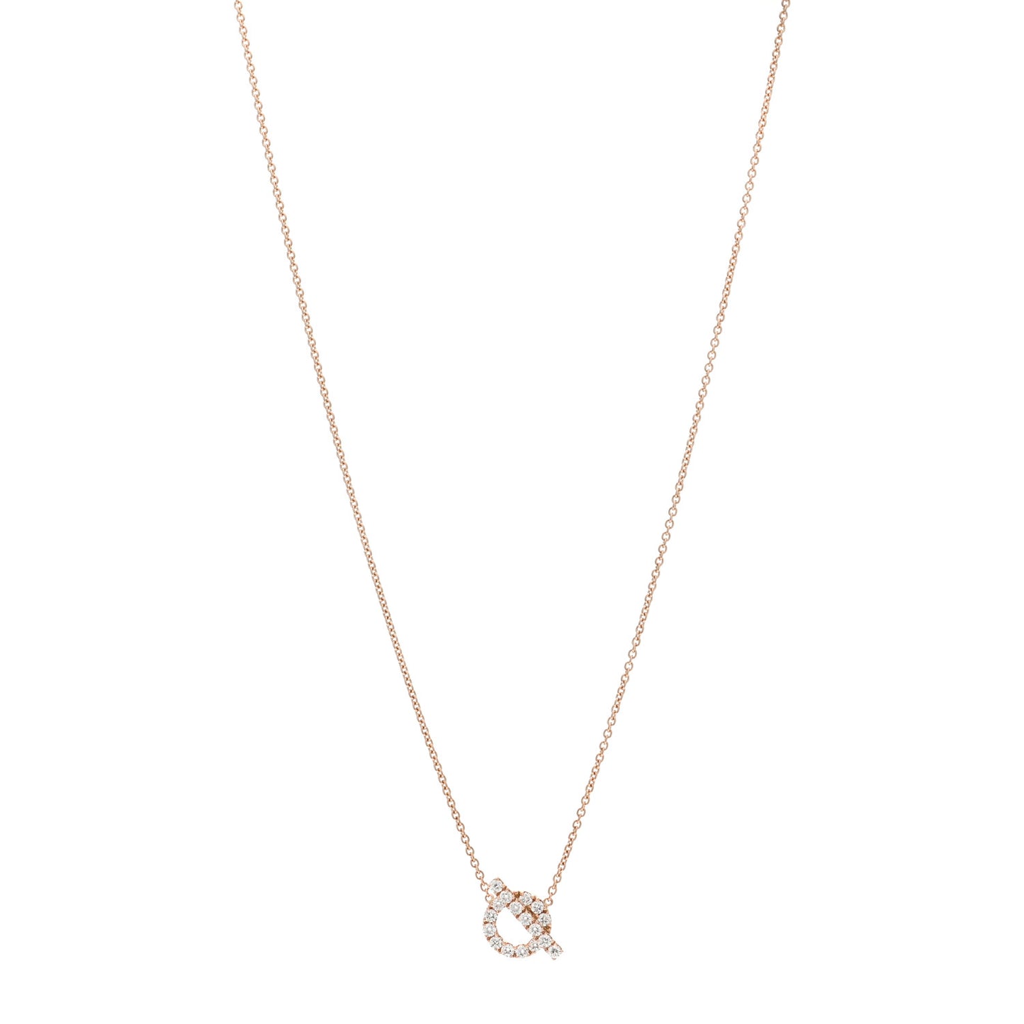 18K Rose Gold Diamond Finesse Pendant Necklace