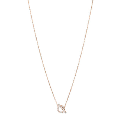 Hermes 18K Rose Gold Diamond Finesse Pendant Necklace 1 of 5