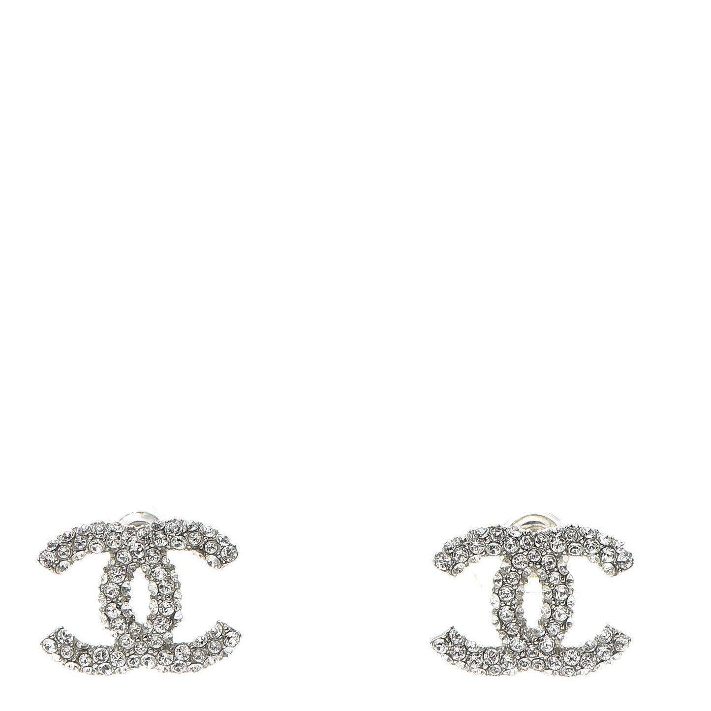 Crystal CC Earrings Silver