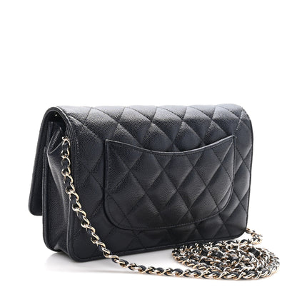 Chanel Caviar Quilted Wallet on Chain WOC Navy Blue 3 of 9