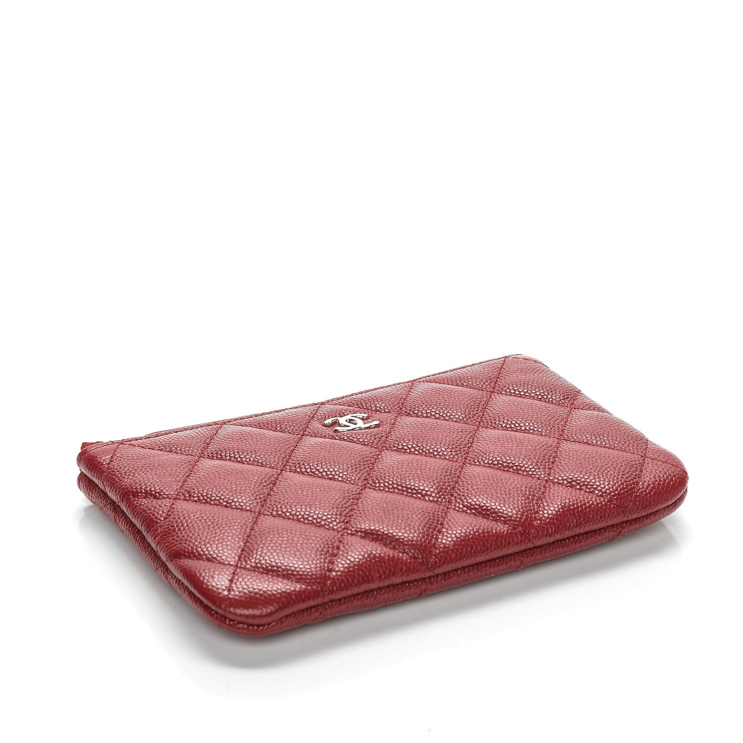 Chanel Caviar Quilted Small Cosmetic Case Dark Red 4 of 7
