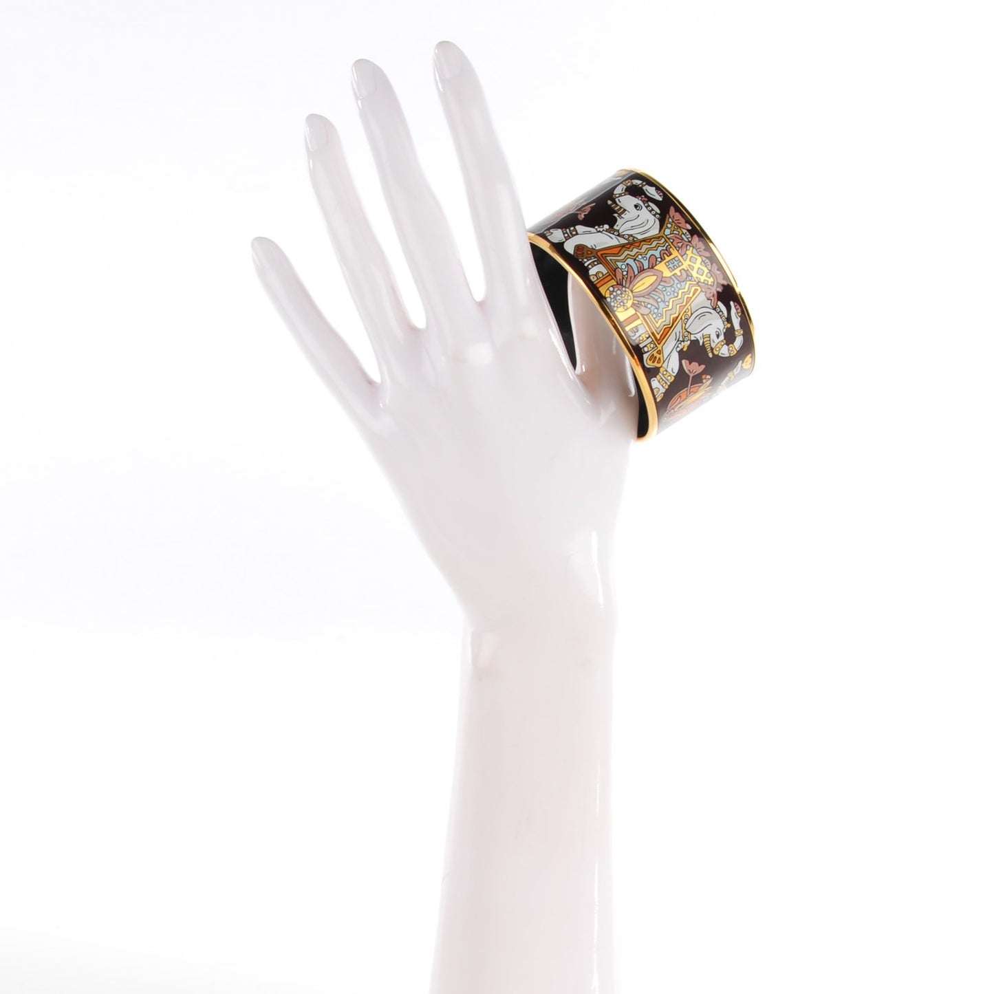 Enamel Printed Elephant Torana Extra Wide Bracelet 70