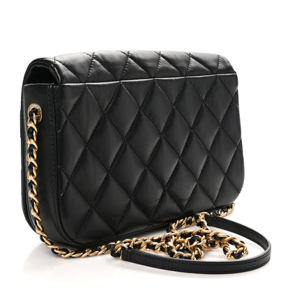 Chanel Calfskin Quilted Nailed CC Flap Bag Black 3 of 10