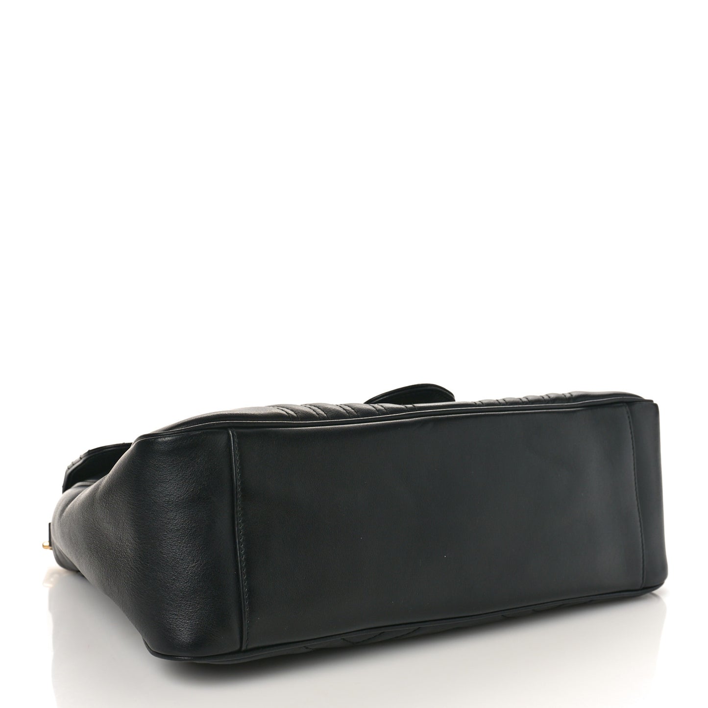 Calfskin Matelasse Medium GG Marmont Top Handle Shoulder Bag Black